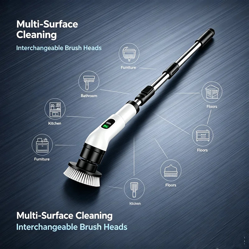 Household Cordless Spin Scrubber Kitchen Gadgets Hair Brushes Bathroom Broom Toilet Mops Electric Multipurpose Cleaning Brush